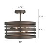 Homestock Paisley Farmhouse 2 Light Rubbed Bronze Semi-Flush Ceiling Fixture 13" Wide - 3 of 4