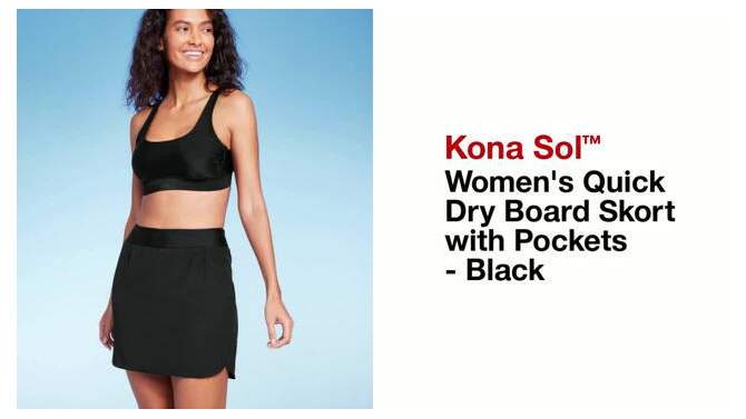 Women&#39;s Quick Dry Board Skort with Pockets - Kona Sol&#8482; Black, 2 of 9, play video