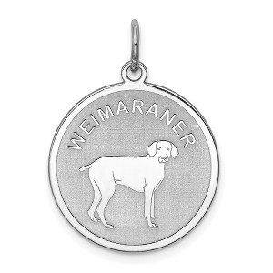 Black Bow Jewelry Sterling Silver Laser Etched Weimaraner Dog Pendant, 19mm - 1 of 4