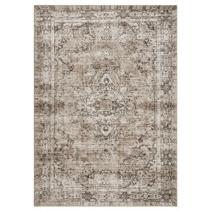 Fulvari Vintage Distressed Area Rug Soft Washable Rug Non Slip Non Shedding Rug Low Pile Thin Floor Carpet,Rug for Bedroom, Living Room - 1 of 4