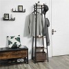 Artloge Heavy Duty Industrial Coat Rack Freestanding Clothing Stand Hall Tree Entryway Home Storage Shelves with 3 Shelves ＆ 8 Hooks - 2 of 4