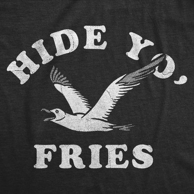 Мужские футболки Crazy Dog T-Shirts, Inc. Mens Funny T Shirts Hide Yo Fries Sarcastic Seagull Graphic Novelty Tee for Men - Crazy Dog Men's T Shirt For Foodies Black XL — фото 2