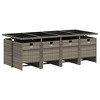 vidaXL Patio Dining Set with Cushions Table and Chair Furniture Poly Rattan - Gray Glass 8-Piece - 3 of 4