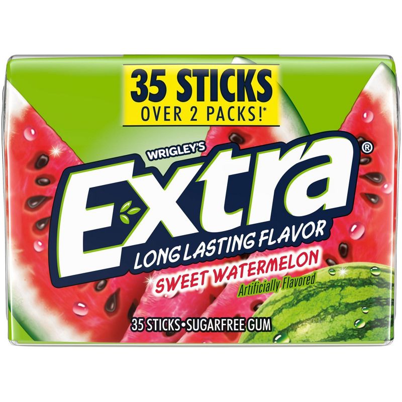Extra Sweet Watermelon Sugar Free Chewing Gum Pack - 35ct, 1 of 10