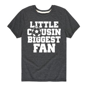 Boys' - Instant Message - Little Cousin Biggest Soccer Fan Short Sleeve Graphic T-Shirt - 1 of 4