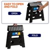 Itopfox Folding Step Stool for Adults and Kids, Non-Slip with Portable Handle, Compact Foldable Stool for Bathroom, Bedroom, Kitchen, Black, 1PC - 3 of 4