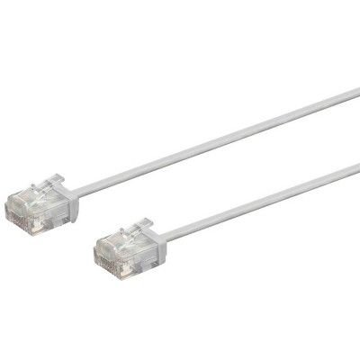 Monoprice Micro SlimRun Cat6 Ethernet Patch Cable - 50 Feet - Gray, Stranded, 550MHz, UTP, Pure Bare Copper Wire, 32AWG