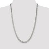 Black Bow Jewelry Men's 7mm, Sterling Silver Solid Pave Curb Chain Necklace - 2 of 4