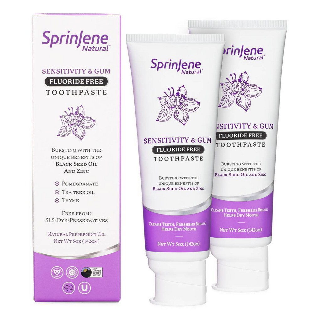 Photos - Toothpaste / Mouthwash SprinJene Natural Sensitivity & Gum Fluoride Free Toothpaste - 5oz/2ct