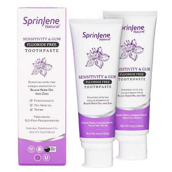 SprinJene Natural Sensitivity & Gum Fluoride Free Toothpaste - 5oz