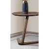 Vynxaria Mid-Century Modern Accent Side Table Solid Wood, Engineered Wood & Wood Veneer, Walnut Finish - 4 of 4