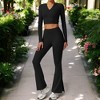 Anna-Kaci Active Women's High Waist Flare Yoga Pants with Side Slit Hem for Active and Casual Wear - 3 of 4