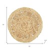 HomeRoots 15" Set of Two Natural Braided Jute Round Placemats - 3 of 4