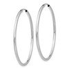 Black Bow Jewelry 2mm x 45mm 14k White Gold Polished Round Endless Hoop Earrings - 2 of 4