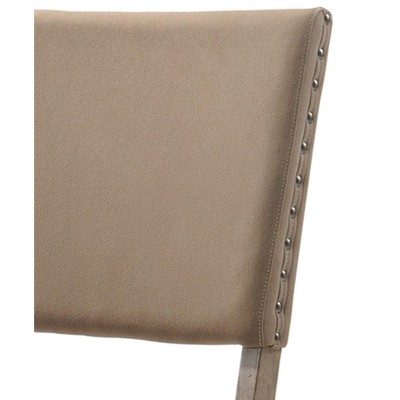 Birmingham Script Printed Driftwood Microfiber Side Chair Set of 2