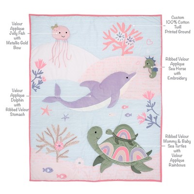 Pink and Lavender Cotton Baby Crib Bedding Set