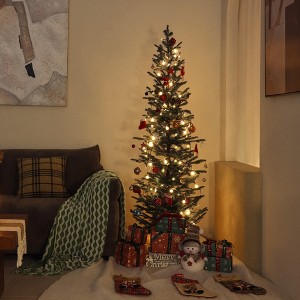 DR.Planzen 6FT Artificial Pencil Christmas Tree with Black Stand, Balsam Design Christmas Tree for Indoor Outdoor Decor - 1 of 4