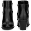BLISSFUL STEP Women's Low Chunky Heel Side Zipper Booties - 2 of 3