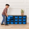 ECR4Kids Streamline 15 Cubby Tray Cabinet with 15 Scoop Front Storage Bins, 3x5, Grey Wash - 4 of 4