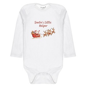 Everyday Kids Christmas Collection Santa’s Little Helper Baby Onesie – Holiday Sleigh Graphic Bodysuit - 1 of 4