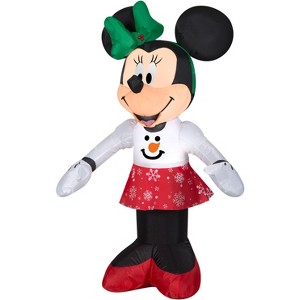 Disney Airblown Inflatable Minnie Mouse in Snowman Sweater and Snowflake Skirt, 3.5 ft Tall - 1 of 4