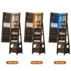 LED Mirror Jewelry Cabinet, 360° Swivel Frameless Full-Length Mirror 66 Inch Tall Standing Lockable Jewelry Armoire Organizer, Foldable Makeup Shelf - 2 of 4