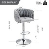 Kumasinova Adjustable Counter Height Bar Stools Set of 2, 360° Swivel Bar Stools with Woven Back & Footrest, Silver Chromed Bar Stools - 4 of 4