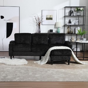 NicBex 3-Seater Chenille Sofa Couch with Removable Storage Ottoman & Cup Holders,Upholstered Sleeper Sofa for Living Room,Bedroom - 1 of 4