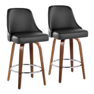 LumiSource Set of 2 Studded Marcel Counter Height Barstools - 1 of 4