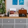 Mela Artisans Wooden Desktop Letter Tray Ellora in Distressed Ivory over Medium Polish Letter Holder - 4 of 4