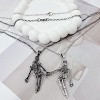 Gothic Skeleton Couple Necklace Set - Vintage Skull Holding Hands Pendant, Punk Matching Jewelry - 3 of 4
