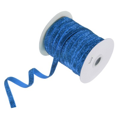 Unique Bargains Metallic Velvet Flexible Ribbon for Crafts 3/8 Inch x 50 Yards 1 Pc