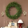 HOMCOM Christmas Wreath, Artificial Norfolk Pine Wreath with Pine Cones and Realistic Branches for Door, Wall, Window, Green - 2 of 4