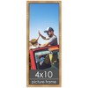 PosterPalooza | 4x10 Thin Bamboo Picture Frame, UV Acrylic, 2 Finishes - Gold and Brown - 2 of 4