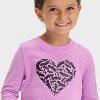 Toddler Girls' Halloween Bat Heart Long Sleeve T-Shirt - Cat & Jack™ Lavender - image 2 of 4