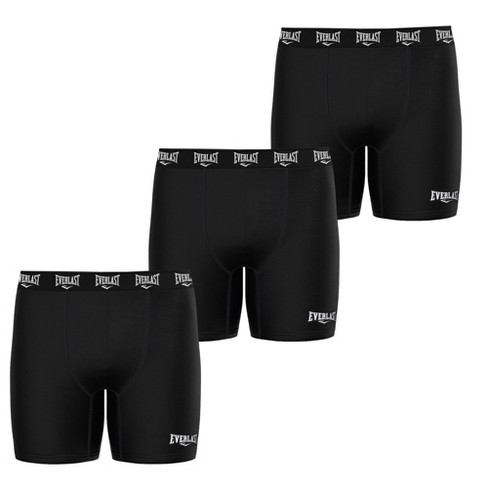 3 Pack Everlast Mens Boxer Briefs Breathable Underwear for Men Active  Performance Dri Fusion Tech Mens Underwear Black-XL