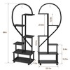 2 Pack 6-Tier Tall Plant Stand, Metal Indoor Plant Stand with Detachable Wheels, Half-Heart Shape Plant Stands with Drawers - 3 of 4