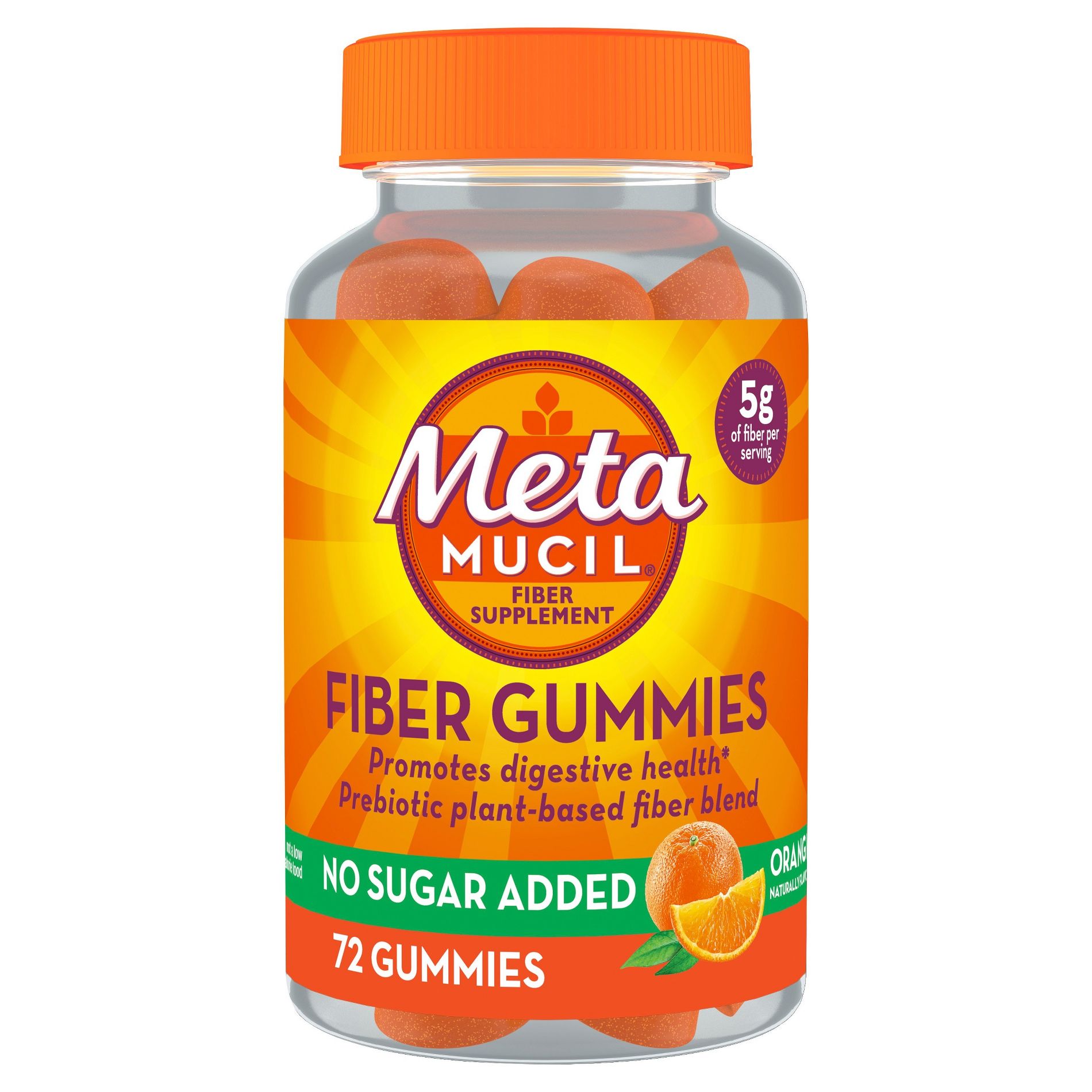 Metamucil Fiber Supplement Sugar-free Gummies - Orange - 72ct