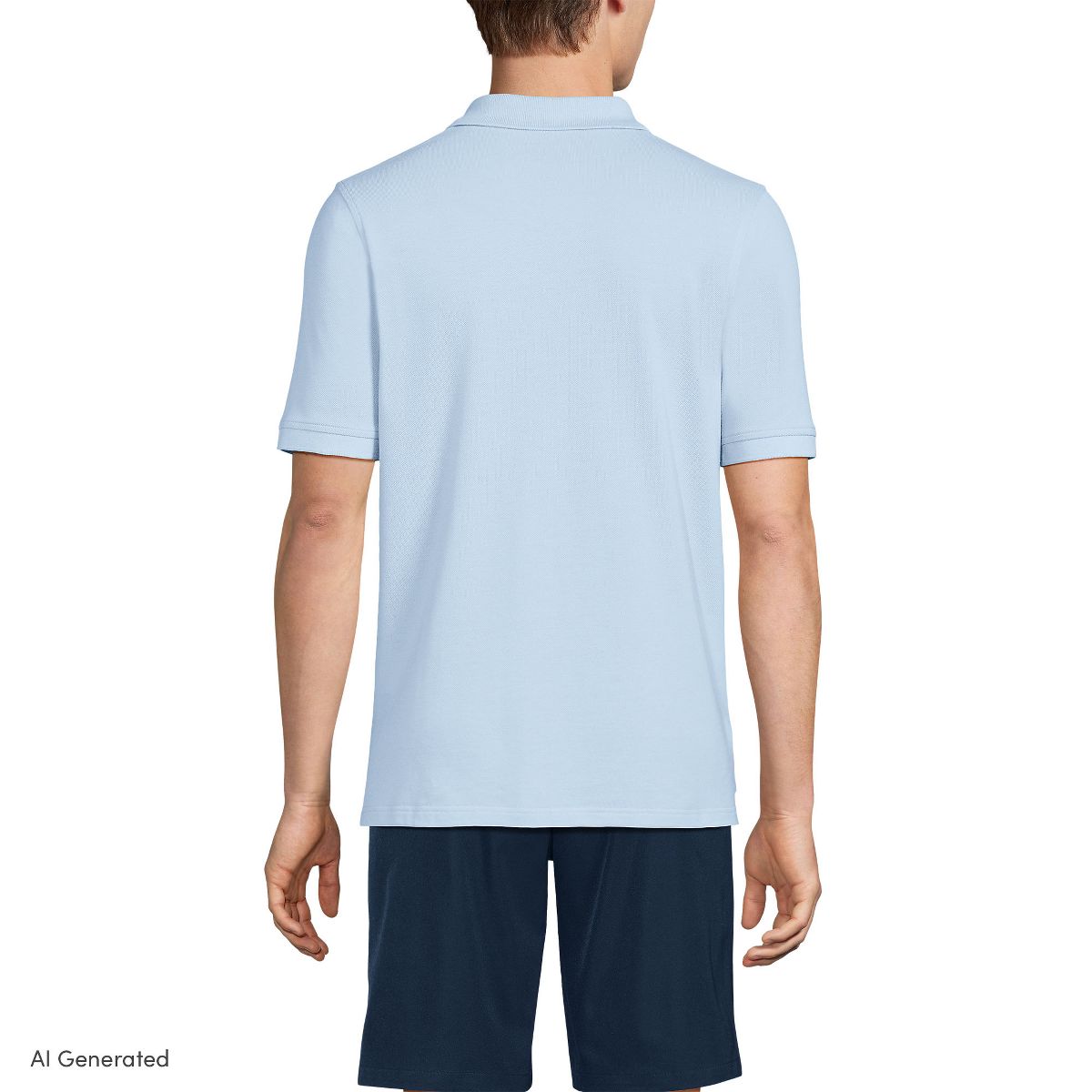 Lands' End School Uniform Young Men's Short Sleeve Mesh Polo Shirt - thumbnail 6