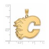 Black Bow Jewelry 10k Yellow Gold Calgary Flames NHL Extra Large Pendant - 2 of 3