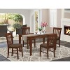 HomeStock 5-Piece Rectangle Mahogany Finish Solid Wood Top Dining Table with 4-Chairs - 2 of 4