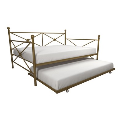 Gold metal deals daybed with trundle