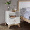 19.5" Drawer Kids' Nightstand - Alaterre Furniture: Toddler Bedroom Furniture, Small White MDF & Pine - 3 of 4