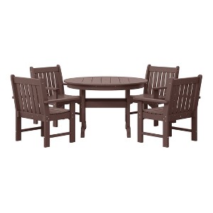 WestinTrends Malibu 5-Piece HDPE Outdoor Patio Chair and Round Table Dining Set - 1 of 4