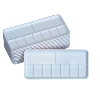 Jack Richeson Plastic 7 Well Palette Trays, 3-1/4 x 7-1/4 Inches, Pack of 12