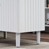 58" Modern Four-Door Sideboard with Wavy Pattern Doors, Cylindrical Legs & Metal Handles, Adjustable Storage for Living Room, Entryway - 3 of 4