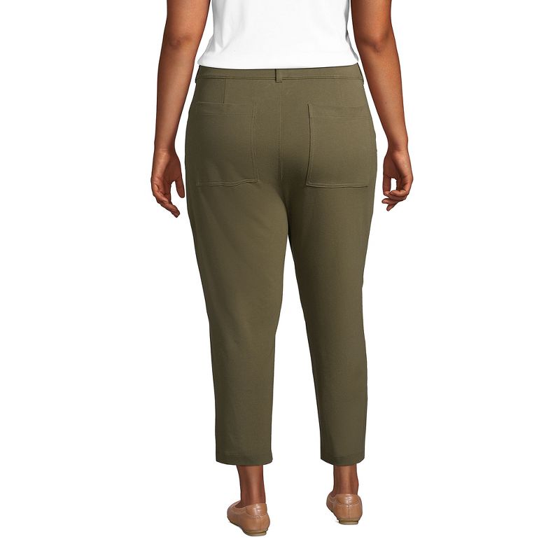 Lands' End Women's Starfish Mid Rise Elastic Waist Pull On Utility Ankle Pants, 2 of 6