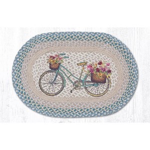 Earth Rugs Rustic Lodge My Bicycle Oval Patch Tread 20"x30" Decorative Floor Mat - 1 of 3