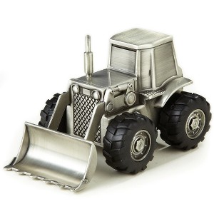 Jiallo  Pewter Plated Bulldozer Bank, 3.25"H, 5.25"L, 3.25"W - 1 of 1