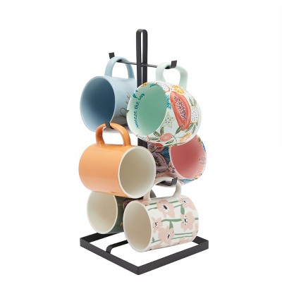 Juvale 2 Pack Coffee Mug Holder Tree Rack Stand for Kitchen Counter Coffee Bar Storage, Holds 6 Mugs Each, 6.75 x 15.75 in